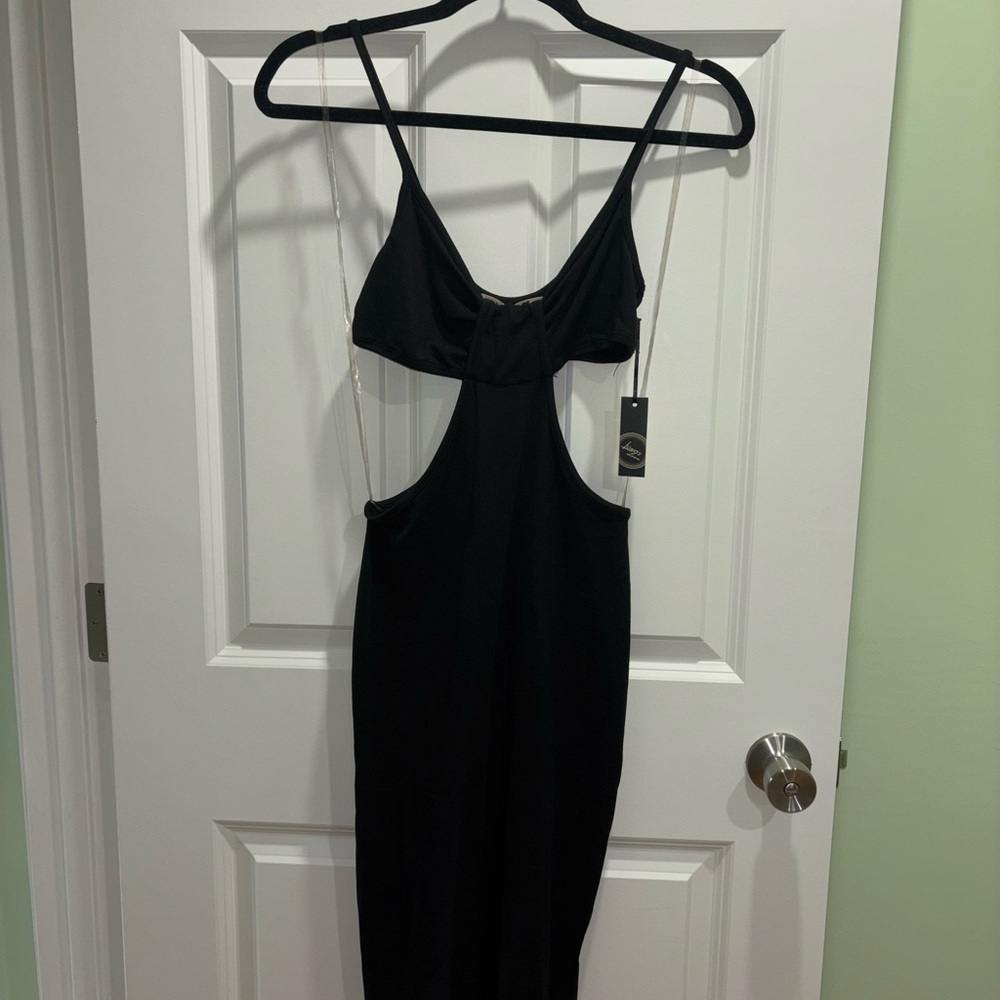 Elegant Black Cut-Out Dress